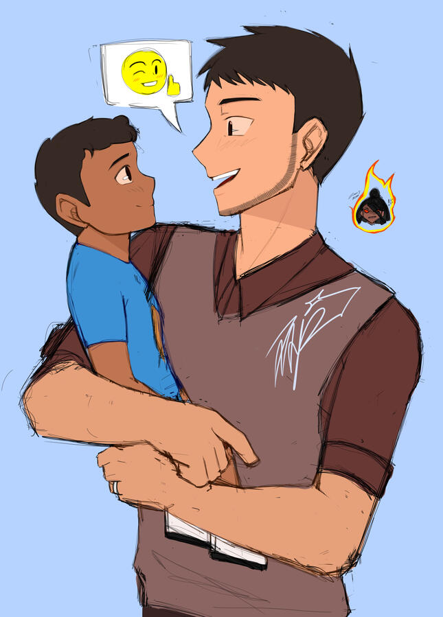 Matthew and Younger Zian doodle