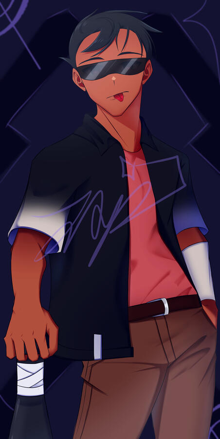 Takeshi with bat Takeshi with bat
